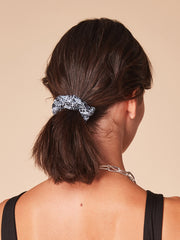 She Is Rebel - Halime Blue Snake Print Eco-friendly Viscose Hair Scrunchie - Shop Stylish Sustainable Women's Accessories