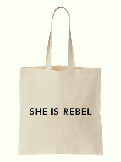She Is Rebel - She Is Rebel Eco-friendly Natural Color Cotton Tote Bag - Shop Stylish Sustainable Women's Accessories