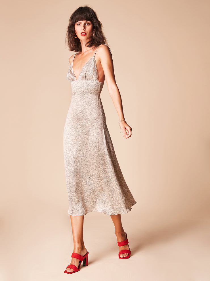 Shop Marie Midi Ecru Snake Print Tie Slip Dress SHE IS REBEL GmbH Shop Marie Midi Ecru Snake Print Tie Slip Dress SHE IS REBEL GmbH